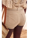 Push up denim shorts, beige 650 - Online store - Boutique